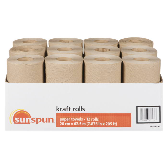 Kraft Rolls Paper Towels, 12 Rolls- 1 ea- Sunspun - Canadian Distributor