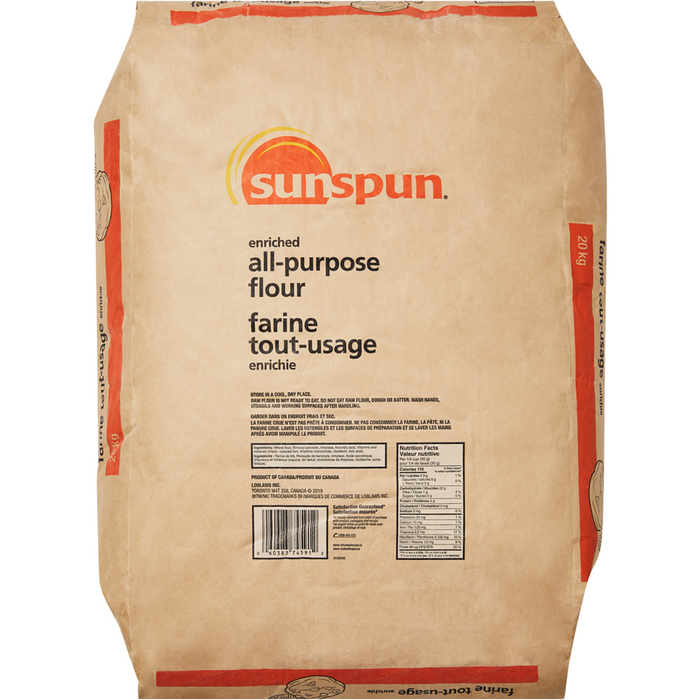 Enriched All-Purpose Flour 20 kg- Sunspun - Canadian Distributor