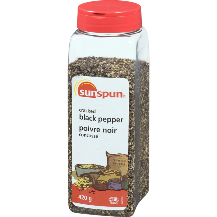 Cracked Black Pepper - 420 g - Sunspun - Canadian Distributor