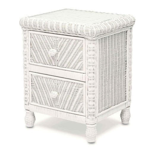 Santa Cruz 2 Drawer Nightstand w/ Glass Top