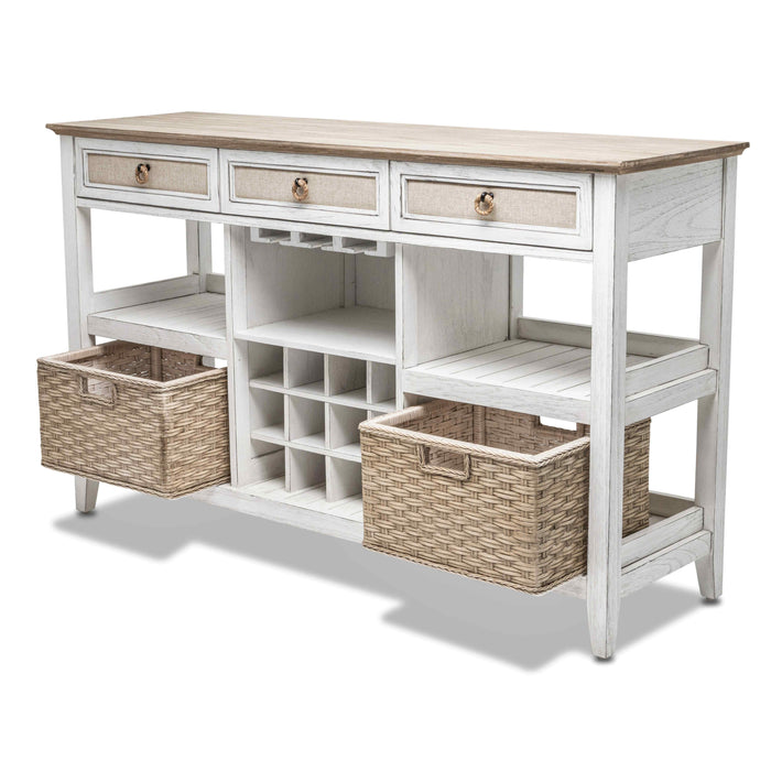 Captiva Island Sideboard with Wine Rack with 2 Baskets