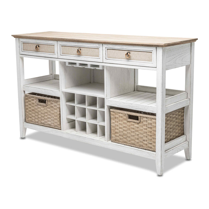 Captiva Island Sideboard with Wine Rack with 2 Baskets