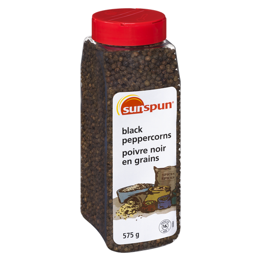Black Peppercorns 575 G - Sunspun - Canadian Distributor