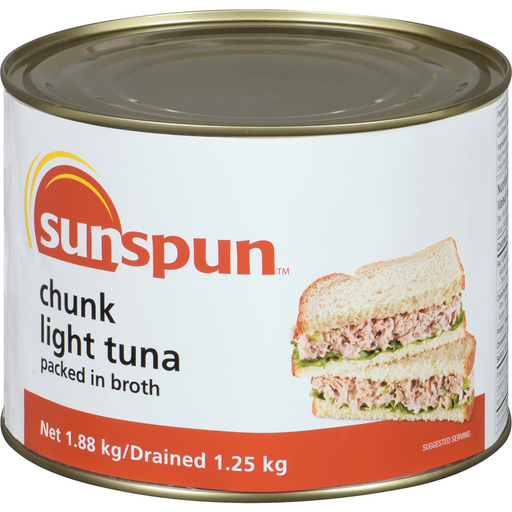 Chunk Light Tuna Packed In Broth 1.88 KG - Sunspun - Canadian Distributor.