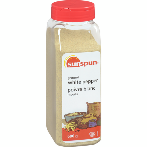 Ground White Pepper 600 G -  Sunspun - Canadian Distributor..