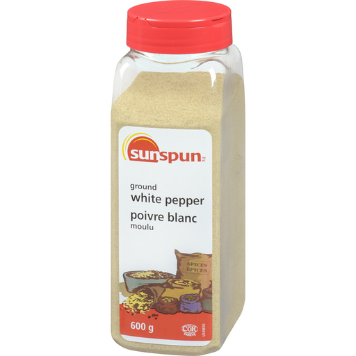 Ground White Pepper 600 G -  Sunspun - Canadian Distributor
