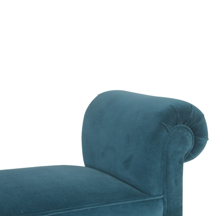 Teal Velvet Bench