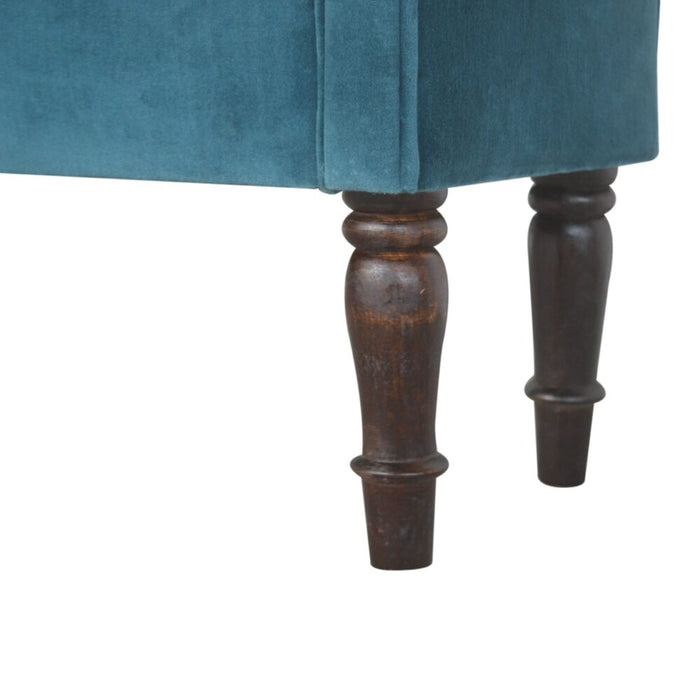 Teal Velvet Bench