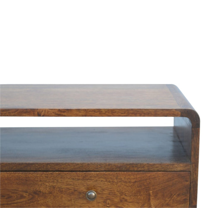 Curved Chestnut Console Table