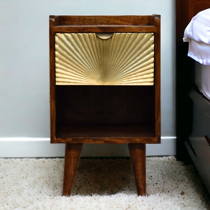 Mini Manila Gold 1 Drawer Bedside