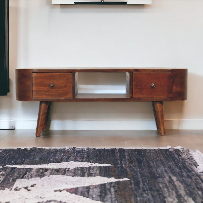 Chestnut Round Open Media Unit