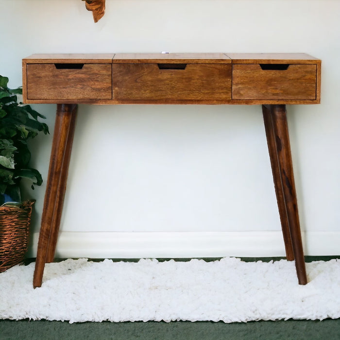 Chestnut Foldable Mirror Table