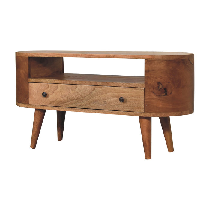 Small Round Unit Mini Rounded Entertainment Unit — Noble Home Office