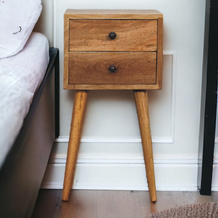 Mini 2 Drawer Oak-ish Bedside