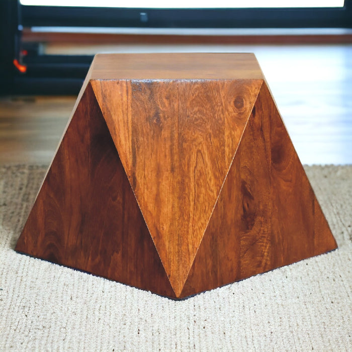 Chestnut Abstract End Table