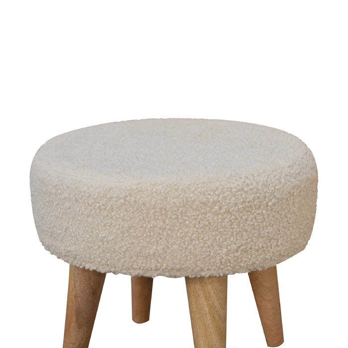 Cream Boucle Petite Footstool