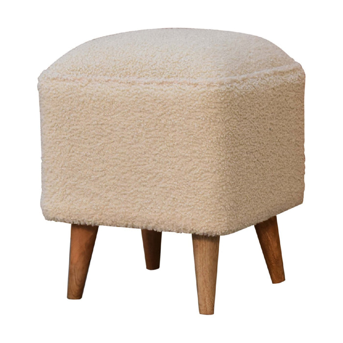 Cream Boucle Squoval Bench