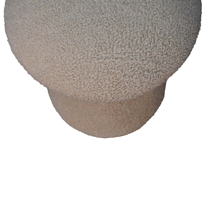 Cream Boucle Mushroom Footstool