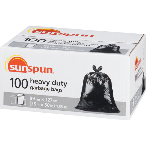 Large Heavy Duty Garbage Bags 100 EA - Sunspun - Canadian Distributor