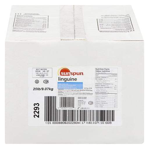 Linguine Pasta 9.07 KG- Sunspun - Canadian Distributor