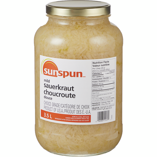 Mild Sauerkraut 3.5 L-  Sunspun - Canadian Distributor