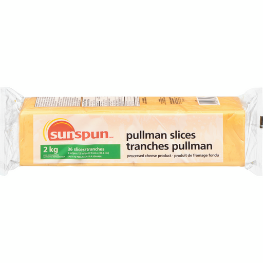 Processed Cheese Product, Pullman Slices 2000 G -  Sunspun - Canadian Distributor