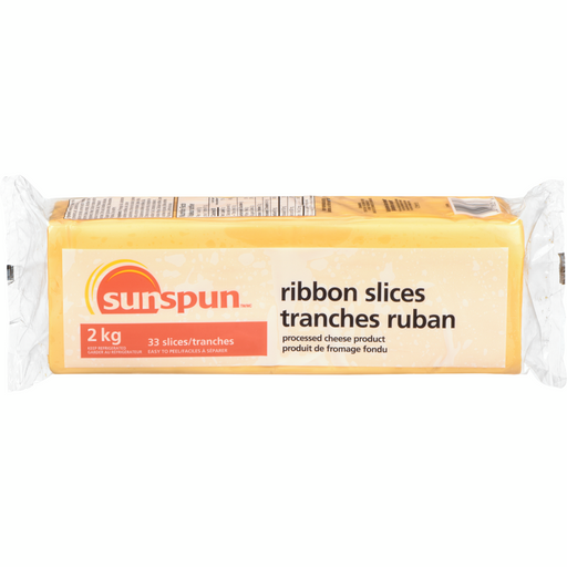 Processed Cheese Product, Ribbon Slices- 2000 G- Sunspun - Canadian Distributor