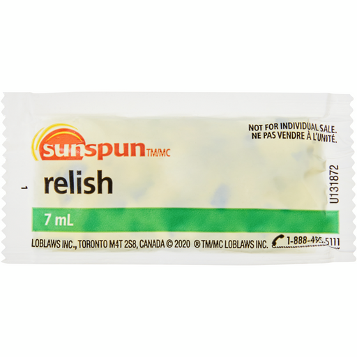 Relish Packets 500x8.0 G -  Sunspun - Canadian Distributor