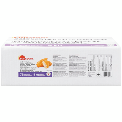 Southern-Style Chicken Breast Fillets with Soy Protein Isolate 4.2 KG -  Sunspun - Canadian Distributor