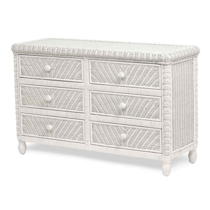 Santa Cruz 6 Drawer Dresser w/ Glass Top